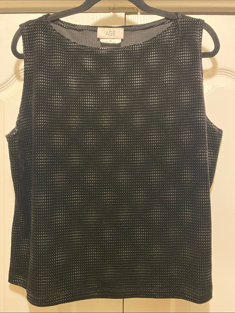 AGB Black Sleeveless Tank with Sparkle Stud Detailing